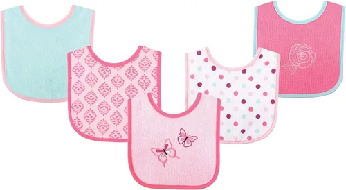 Miniatura 4 de Luvable Friends Baby Cotton Terry Drooler Bibs with PEVA Back, Transportation, One