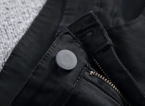 Miniatura 6 de Leward - Pantalones vaqueros para hombre ajustados elásticos color negro
