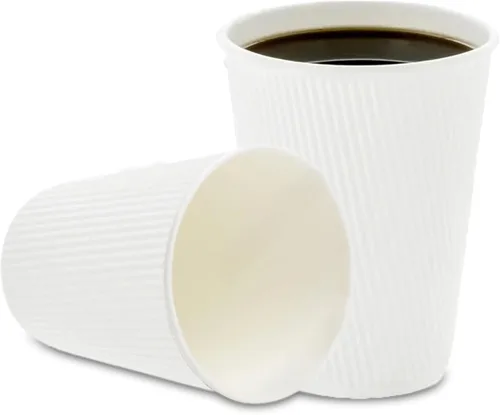 Miniatura 71 de Vasos de café de papel aislado de pared corrugada, 12 onzas, 12 onza, Negro