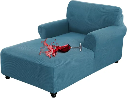 Miniatura 10 de OKYUK Funda para tumbona de jacquard, elástica con doble brazo, lavable a máquina, protector de muebles suave para sala de estar y dormitorio (rojo)