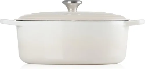 Miniatura 4 de Le Creuset - Olla holandés redonda con tapa de cocina, hecha de hierro fundido esmaltado, de 6.75 cuartos de galón de capacidad, color merengue