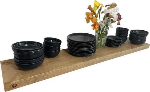 Miniatura 25 de joelsantiques Estantes flotantes de madera de 24 pulgadas para pared, 24 x 10 x 2 pulgadas, madera natural maciza de alta gama, soporte resistente