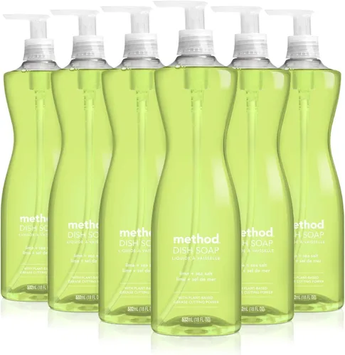 Miniatura 7 de Method Jabón de gel para platos, aroma a clementina, resistente a la grasa y alimentos pegados, fórmula libre de crueldad, fabricado con plástico