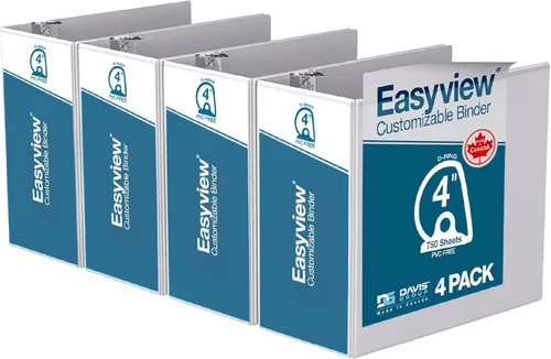 Miniatura 27 de Easyview - Carpetas prémium de 3 anillas con cubiertas transparentes y anillos en D, carpetas para escuela u oficina, 5 pulgadas, paquete de 4