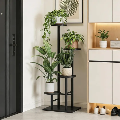 Miniatura 6 de Soporte para plantas de 5 niveles para interiores, estante esquinero para plantas, organizador de estantes para plantas, soporte de flores