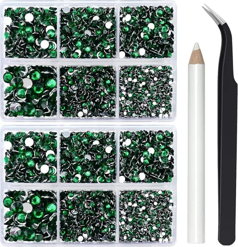 Miniatura 40 de Briskbloom 10000 piezas de diamantes de imitación con parte posterior plana para manualidades, zapatos, ropa, kit de circonita azul/circonita azul