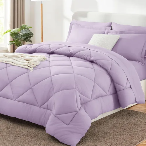 Miniatura 65 de CozyLux - Juego de edredón en una bolsa, para dormitorio universitario, todas las estaciones, edredón, sábanas y fundas para almohada y decorativas