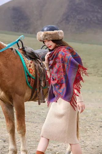 Miniatura 15 de iCuviy Bufanda grande de moda para invierno, chales y envolturas para mujer, extra suave, sensación de cachemira, bufandas frías para mujer