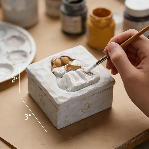 Miniatura 2 de Regalos de cumpleaños para mejores amigas, regalos de amistad para mujeres, Forever Friends, caja de recuerdo esculpida pintada a mano