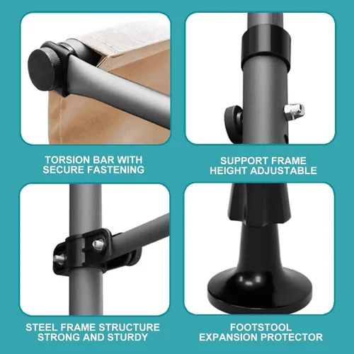 Miniatura 4 de Refugio para parasol sin perforaciones, toldo retráctil con manivela, toldo para patio, toldo impermeable para puerta, exterior para ventana