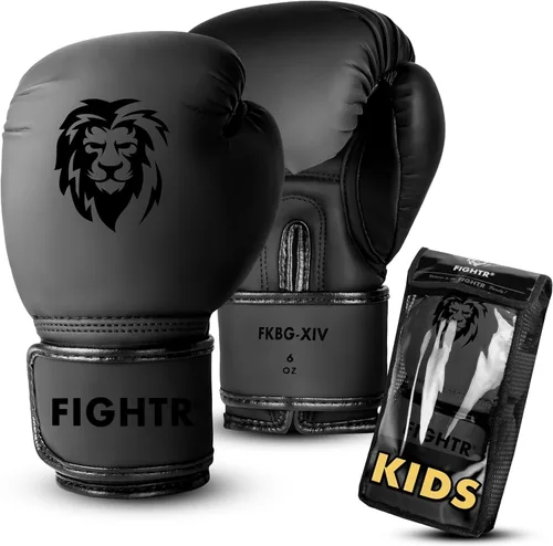 FIGHTR® Guantes de boxeo para niños y más estabilidad | Niños y niñas junior | Boxeo, MMA, Muay Thai, Kickboxing y Artes Marciales 04 06 oz | incl.