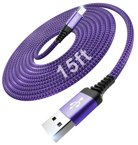 Miniatura 14 de Cable USB C a USB C extra largo de 100 W [paquete de 15 pies/2 unidades] Cable de carga rápida compatible con iPhone 17/17 Pro Max, iPhone 16 Negro