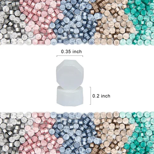 Miniatura 4 de 200 cuentas de cera de sellado blancas perla, cuentas de cera octogonales para envolver regalos de Navidad, sobres de tarjeta de regalo Perla blanca