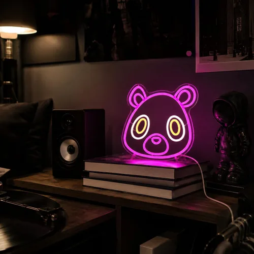 Miniatura 4 de Letrero de Neón de Oso de Graduación Letrero de Luz de Neón de Oso Rosa Letrero de Luz de Neón de Dibujos Animados de Graduación Letreros LED