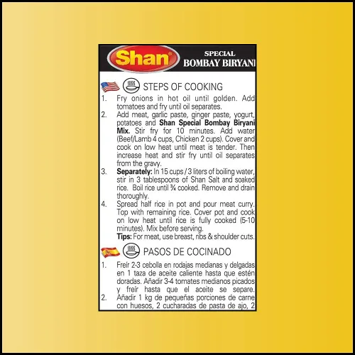 Miniatura 5 de Shan Bombay Biryani - Mezcla de recetas y condimentos de 2.11 oz (60 g) - Polvo de especias para pilaf en capas de carne y patata, adecuado