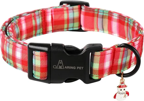 Miniatura 11 de Aring Pet Collar navideño para perro, lindo, ajustable, de algodón, para cachorros, perros pequeños, medianos y grandes, con copos de nieve, rojo Z