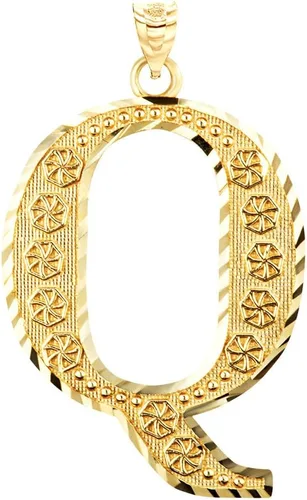 Miniatura 19 de Colgante personalizado de oro amarillo de 10 quilates con letras iniciales A-Z