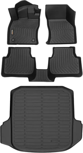 Miniatura 15 de Alfombrillas para todo tipo de clima y forro de carga para Volkswagen Atlas 2018-2025 (asiento de cubo de 6 pasajeros), juego completo de 3 filas