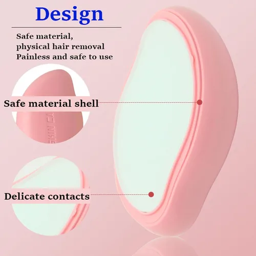 Miniatura 6 de KtEli Removedor de pelo de cristal, borrador de pelo de cristal, borrador mágico para mujeres y hombres, depilación reutilizable, depilación sin Azul