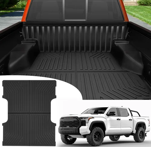 Miniatura 2 de OEDRO Tapete para cama de camioneta compatible con Toyota Tundra 2022-2025 2026, accesorios de 6.5 pies, línea de vehículo, protección para todo
