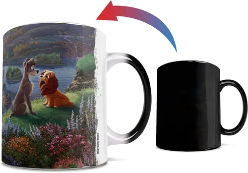 Miniatura 7 de Morphing Mugs Disney – Lady and the Tramp – Sunset – Thomas Kinkade – Una taza de cerámica sensible al calor que cambia de color – Imagen revelada