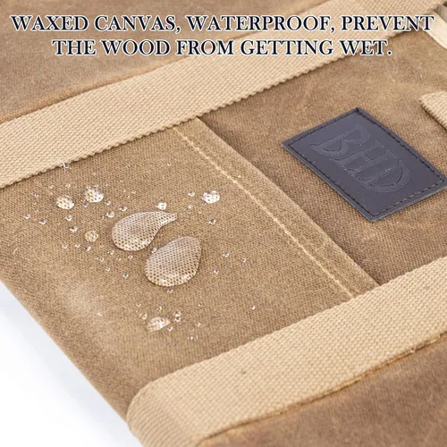 Miniatura 5 de BHD - Bolsa resistente de lona encerada de 20 onzas con asas, para campamento, interior y exterior, color marrón