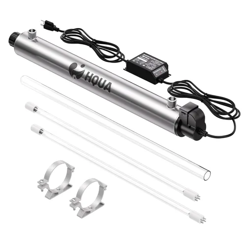 -OWS-6 Filtro esterilizador de purificador de agua ultravioleta para purificación de agua de cocina, 6GPM 110V 25W Modelo HQUA-UV-6GPM + 1 tubo UV