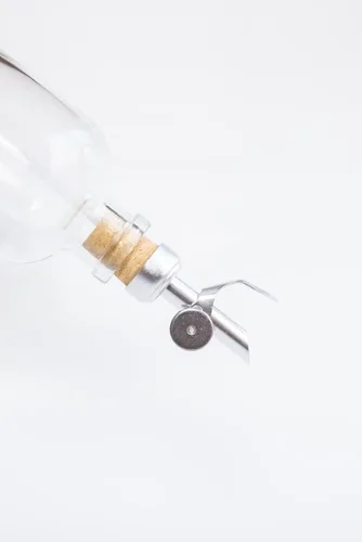 Miniatura 2 de Rail19 Dispensador de enjuague bucal de vidrio transparente con boquilla de vertido de metal, dispensador de aceite de cocina y vinagre, perfecto
