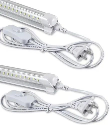 Miniatura 9 de Skymoatled Paquete de 8 luces LED de garaje de 8 pies, luz blanca de 100 W, 6000 K, 15000 lm, súper brillante, montaje en superficie, luces LED T8
