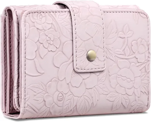 Miniatura 9 de SENDEFN Billeteras para mujer, billetera triple para mujer, tarjetero para tarjetas de crédito, bolsillo para monedas con ventana de identificación