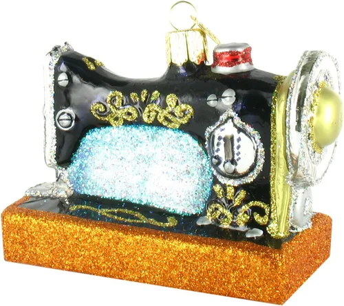 Old World Christmas Hobbies Gifts - Adornos de vidrio soplado para máquina de coser de árbol de Navidad, 2.75, multicolor