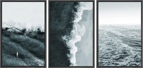 Miniatura 141 de SIGNWIN Lienzo enmarcado para pared, juego de arte sereno de pantanos con humedales verdes e ilustraciones de agua tranquila, arte moderno