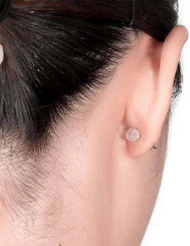 Miniatura 2 de 14 piezas de aretes de goma de oro de 18 quilates para orejas caídas, soportes de silicona transparente para aretes pesados