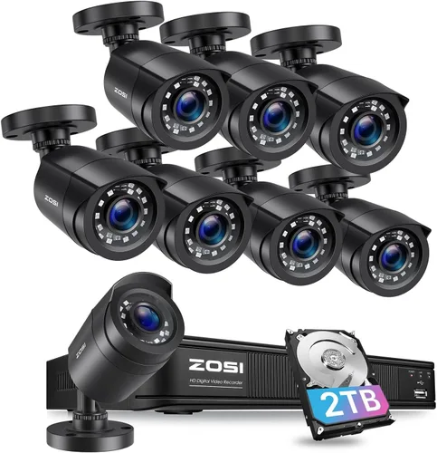 Miniatura 12 de ZOSI Sistema de cámara de seguridad para el hogar 3K 5MP Lite con detección de vehículos humanos AI, H.265+ DVR de vigilancia de 8 canales y 4