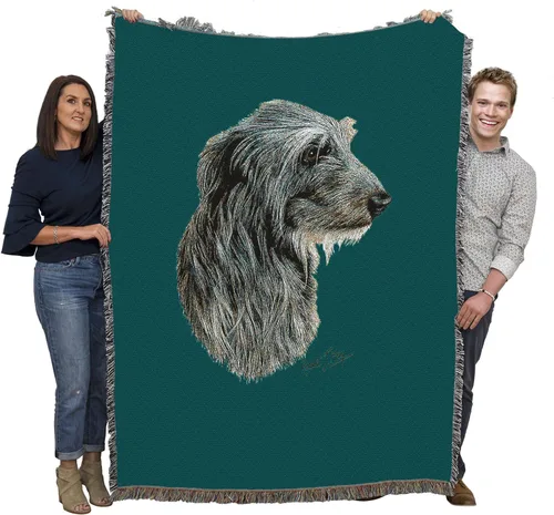 Miniatura 10 de Pure Country Weavers Manta tejida Scottish Deerhound Blue BG por Robert May - Manta de tapiz de algodón, fabricada en los Estados Unidos, 72 x 54
