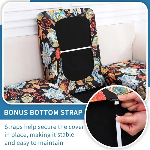 Miniatura 3 de hyha Fundas de cojín de sofá estampadas, fundas de sofá florales lavables para sofá con cojines, fundas de cojín estampadas elásticas para muebles