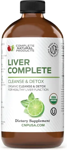Complete Natural Products Liver Complete 12oz - Suplemento líquido orgánico de limpieza y desintoxicación del hígado para enzimas altas, hígado
