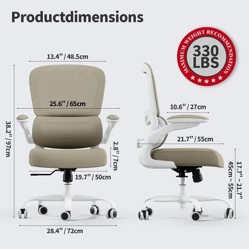 Miniatura 2 de TRALT Silla de oficina – Silla de escritorio ergonómica con soporte lumbar ajustable, silla de computadora de malla, sillas ejecutivas para oficina
