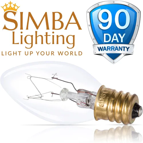 Miniatura 6 de Simba Lighting Bombilla de repuesto C7 de 4 W (paquete de 6) para luz nocturna, forma de vela transparente, 120 V, base de candelabro E12