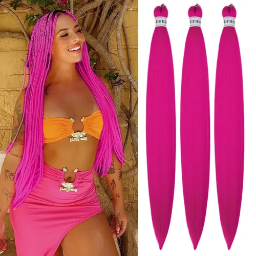 Miniatura 35 de Pelo corto negro trenzado preestirado de 14 pulgadas para trenzas sin nudos, pelo sintético 1B trenzado para trenzas Bob Box