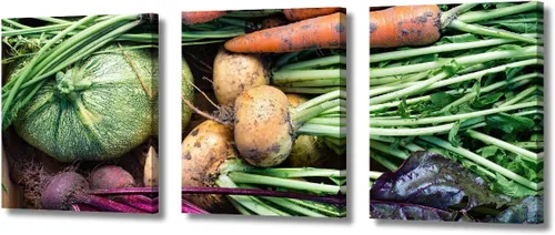 Miniatura 24 de Arte de pared con frutas y verduras, surtido de frutas y verduras frescas, lienzo, pósteres de pintura de frutas y verduras, decoración de pared, 3