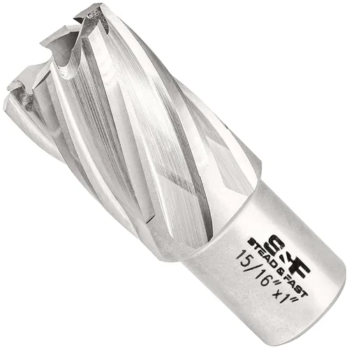 Miniatura 37 de S&F STEAD & FAST Cortador anular, diámetro de corte de 9/16" x 1" profundidad de corte para prensa de taladro magnética, brocas Mag con pasador