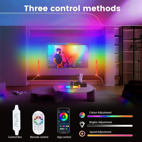 Miniatura 8 de Barras de luz LED inteligentes, retroiluminación Borllyem LEDIC+WW para TV con cuentas de luz dobles, control de aplicación, control remoto RF