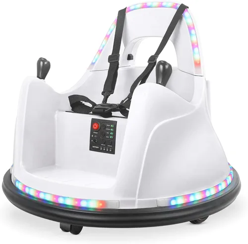 Miniatura 11 de Kidzone Coche chocón inteligente para niños pequeños y niños de 1,5 a 6 años, juguete eléctrico de 12V con 2 velocidades, juguete de choque