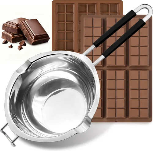 Miniatura 8 de Olla de doble caldera de 1000ML/1QT para derretir chocolate, juego de fabricación de velas de acero inoxidable 304 con espátula de silicona