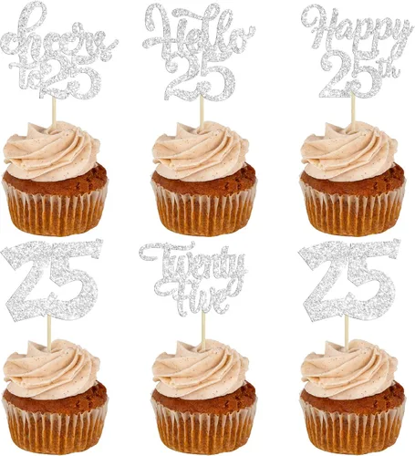 Miniatura 98 de 30 piezas Adornos para pastel de cumpleaños de 6 años, seis brillos, hola 6, púas para cupcakes, felicitaciones a los 6 años, decoraciones