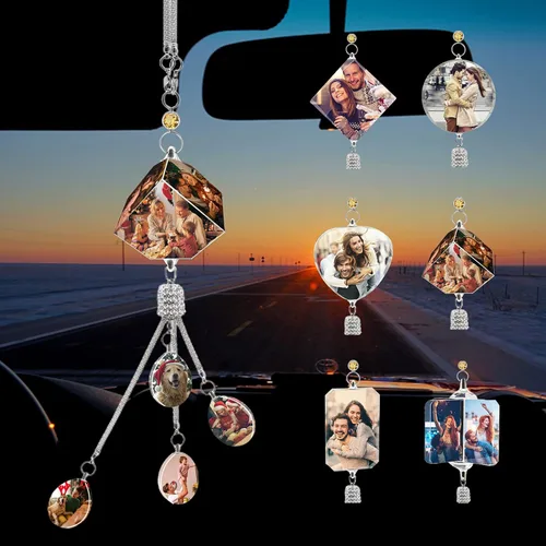 Accesorios personalizados para colgar en el automóvil, accesorios personalizados para colgar en el espejo retrovisor, adorno personalizado para