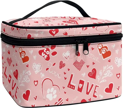 Miniatura 11 de doginthehole Bolsa de maquillaje, bolsa de cosméticos de viaje, bolsa de aseo portátil grande, organizador de accesorios para mujeres y niñas
