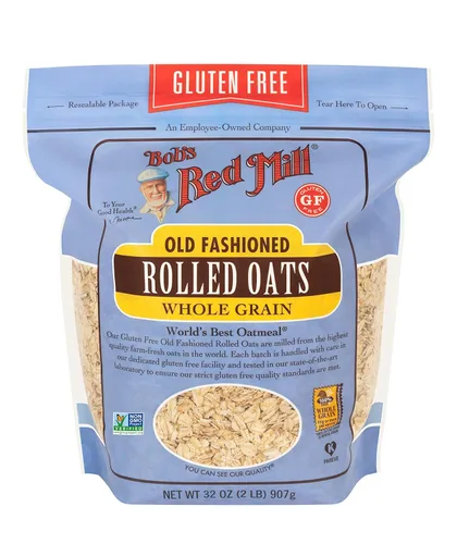 Miniatura 4 de Bob's Red Mill Avena enrollada anticuada sin gluten, 32 onzas (paquete de 4), sin gluten, sin OMG, grano entero, vegano, kosher