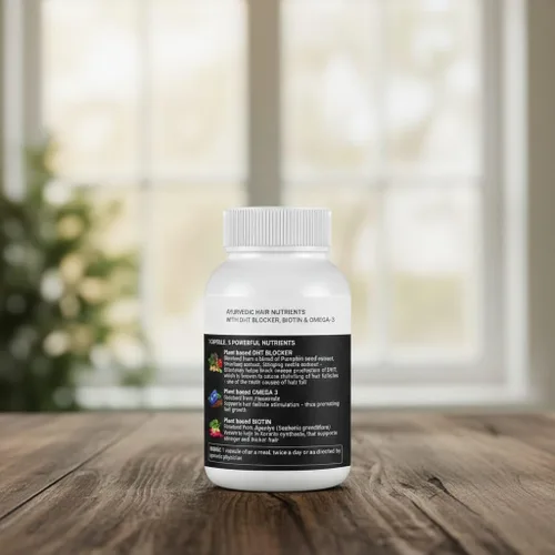 Miniatura 6 de Generic DHT Blocker - Vitaminas ayurvédicas para el cabello, sin gluten a base de plantas, biotina, omega-3 y semillas de lino, controla la caída